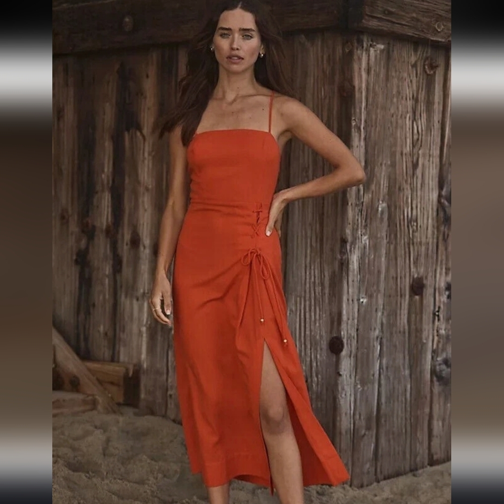 NWT Free People Francesca Midi in Tangerine Tango Size S